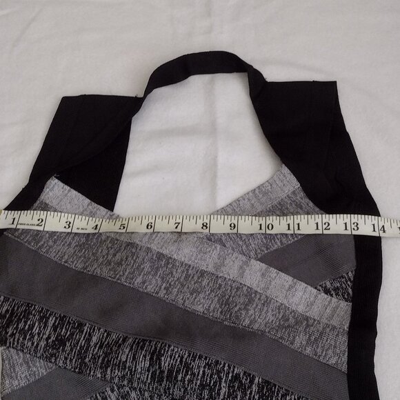 Rachael G Stretch Strappy Dress in gray and black. Size S. - Picture 6 of 13